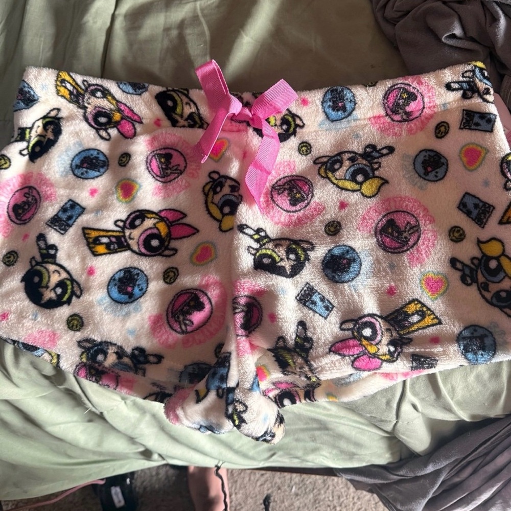 Colorful Cartoon Print Fleece Shorts
